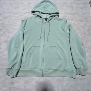 Eddie Bauer Womens XL Full Zip Hoodie Sweatshirt Green Casual Comfy